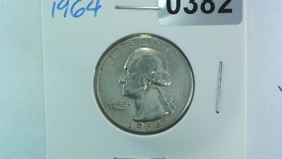 1964 US 25 Cent Washington Silver Quarter