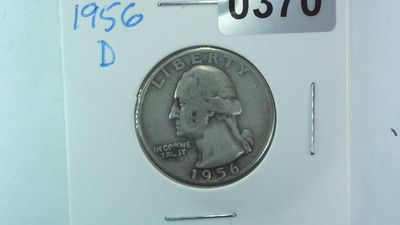 1956-D US 25 Cent Washington Silver Quarter