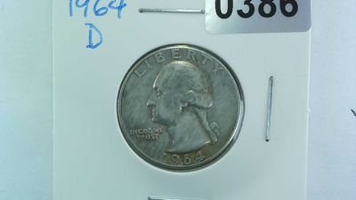 1964-D US 25 Cent Washington Silver Quarter