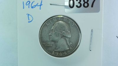 1964-D US 25 Cent Washington Silver Quarter