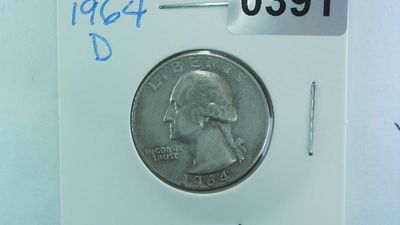 1964-D US 25 Cent Washington Silver Quarter