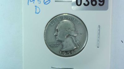 1956-D US 25 Cent Washington Silver Quarter