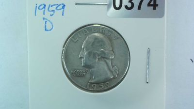 1959-D US 25 Cent Washington Silver Quarter