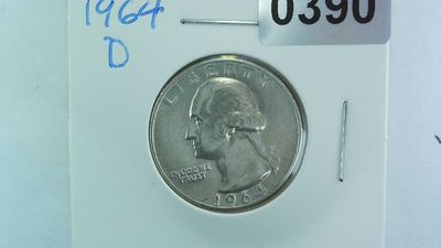 1964-D US 25 Cent Washington Silver Quarter