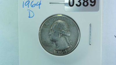 1964-D US 25 Cent Washington Silver Quarter