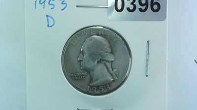 1953-D US 25 Cent Washington Silver Quarter