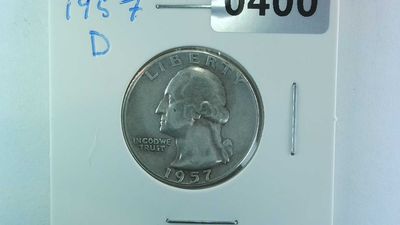 1957-D US 25 Cent Washington Silver Quarter