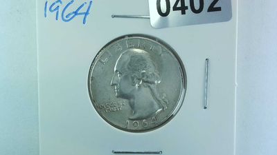 1964 US 25 Cent Washington Silver Quarter