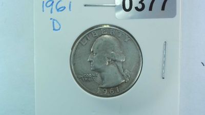 1961-D US 25 Cent Washington Silver Quarter