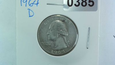 1964-D US 25 Cent Washington Silver Quarter
