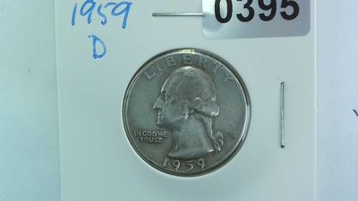 1959-D US 25 Cent Washington Silver Quarter