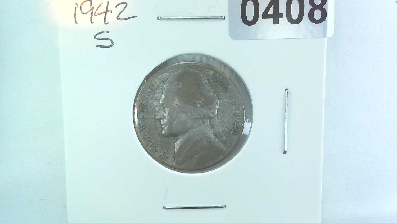 1942-S US 5 Cent Jefferson War Nickel 35% Silver