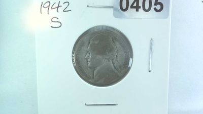 1942-S US 5 Cent Jefferson War Nickel 35% Silver