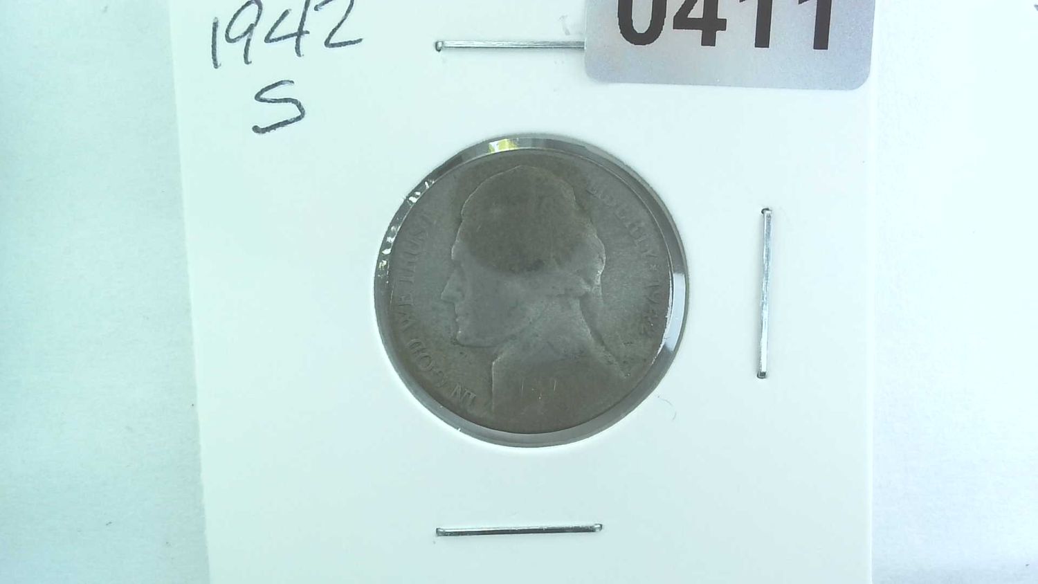 1942-S US 5 Cent Jefferson War Nickel 35% Silver