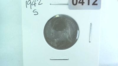 1942-S US 5 Cent Jefferson War Nickel 35% Silver