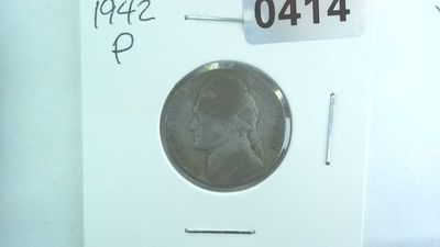 1942-P US 5 Cent Jefferson War Nickel 35% Silver