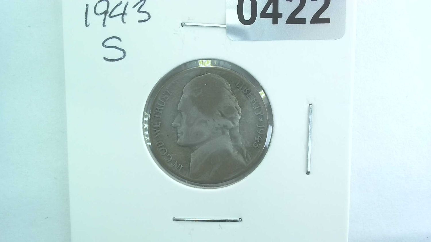 1943-S US 5 Cent Jefferson War Nickel 35% Silver