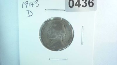 1943-D US 5 Cent Jefferson War Nickel 35% Silver