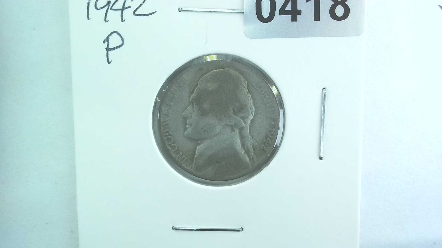 1942-P US 5 Cent Jefferson War Nickel 35% Silver