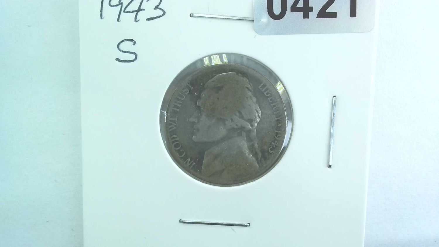 1943-S US 5 Cent Jefferson War Nickel 35% Silver