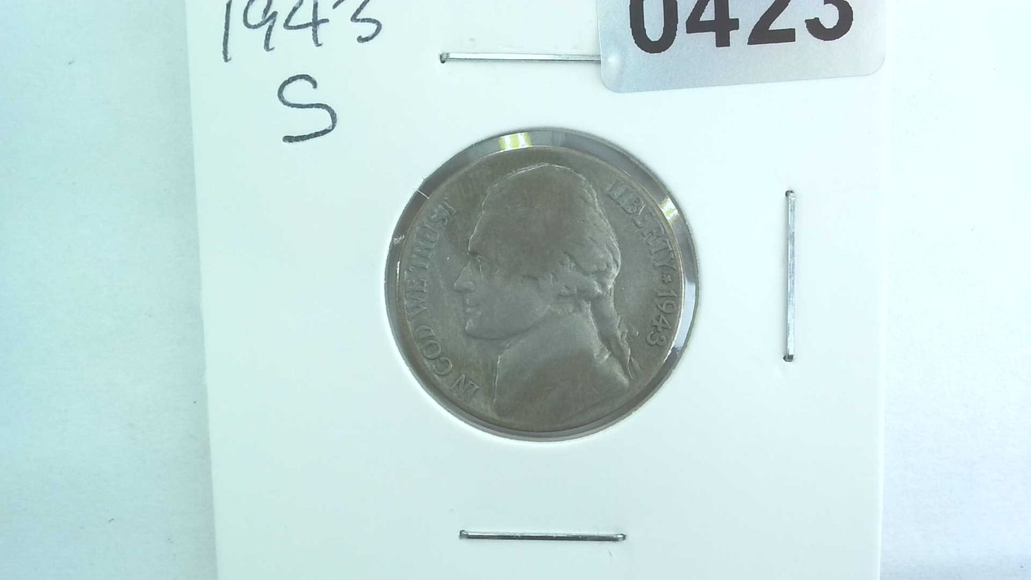 1943-S US 5 Cent Jefferson War Nickel 35% Silver