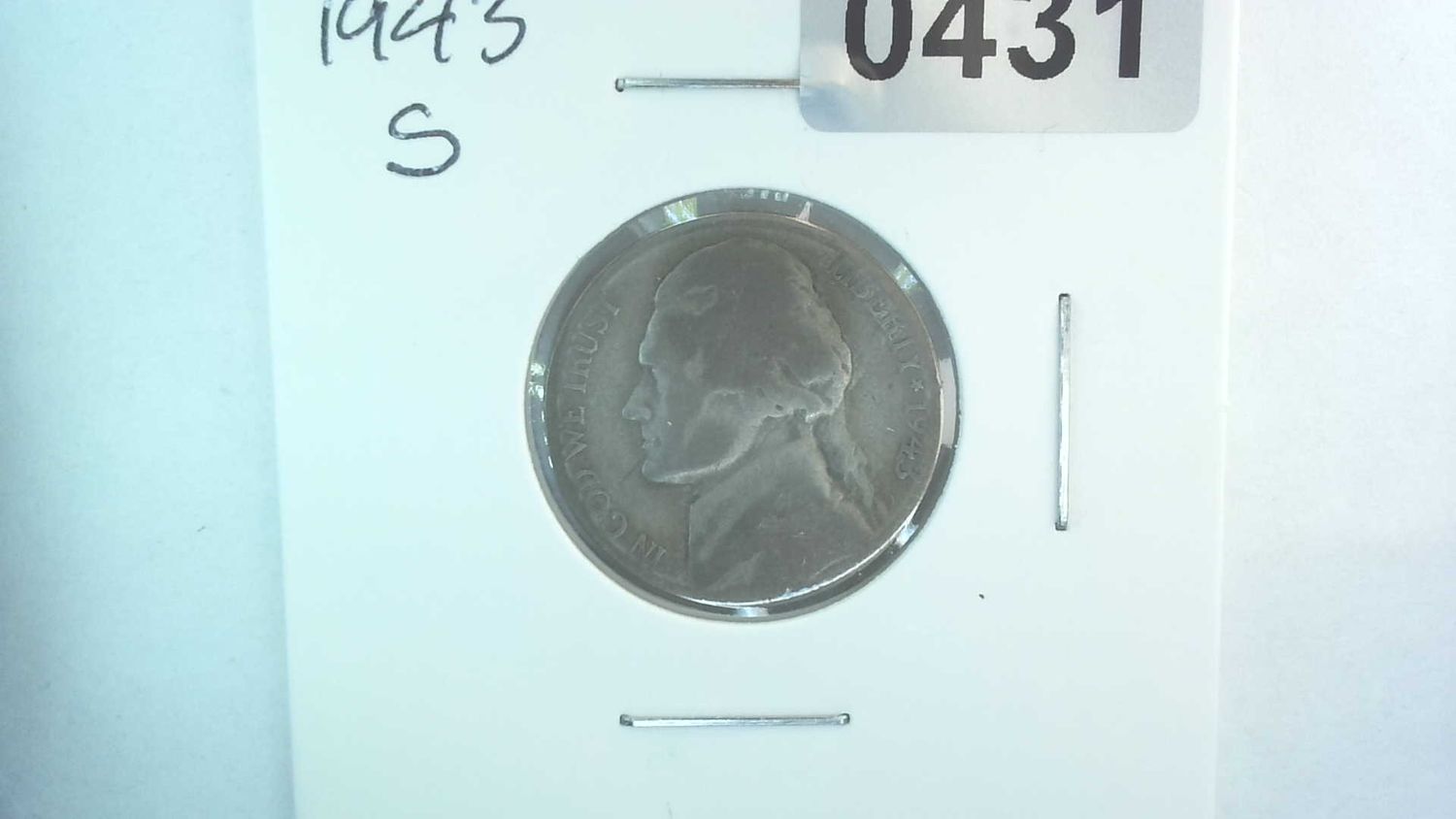 1943-S US 5 Cent Jefferson War Nickel 35% Silver