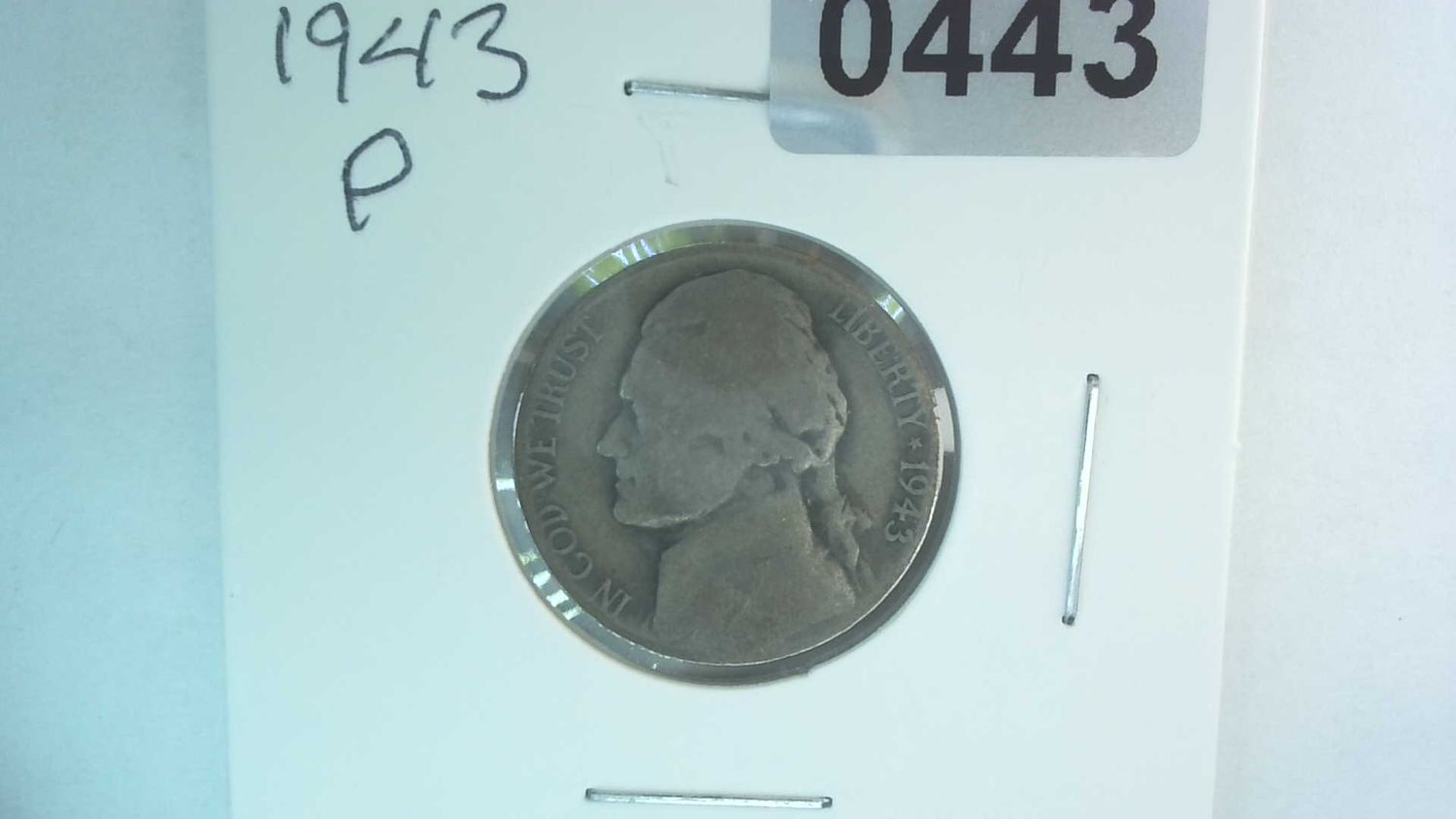 1943-P US 5 Cent Jefferson War Nickel 35% Silver