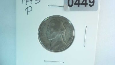 1943-P US 5 Cent Jefferson War Nickel 35% Silver