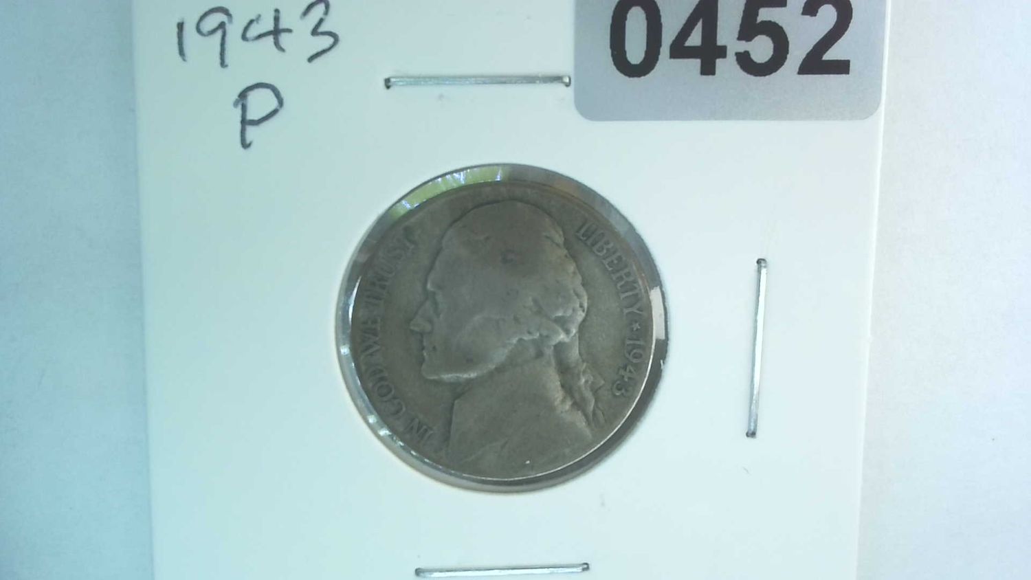 1943-P US 5 Cent Jefferson War Nickel 35% Silver