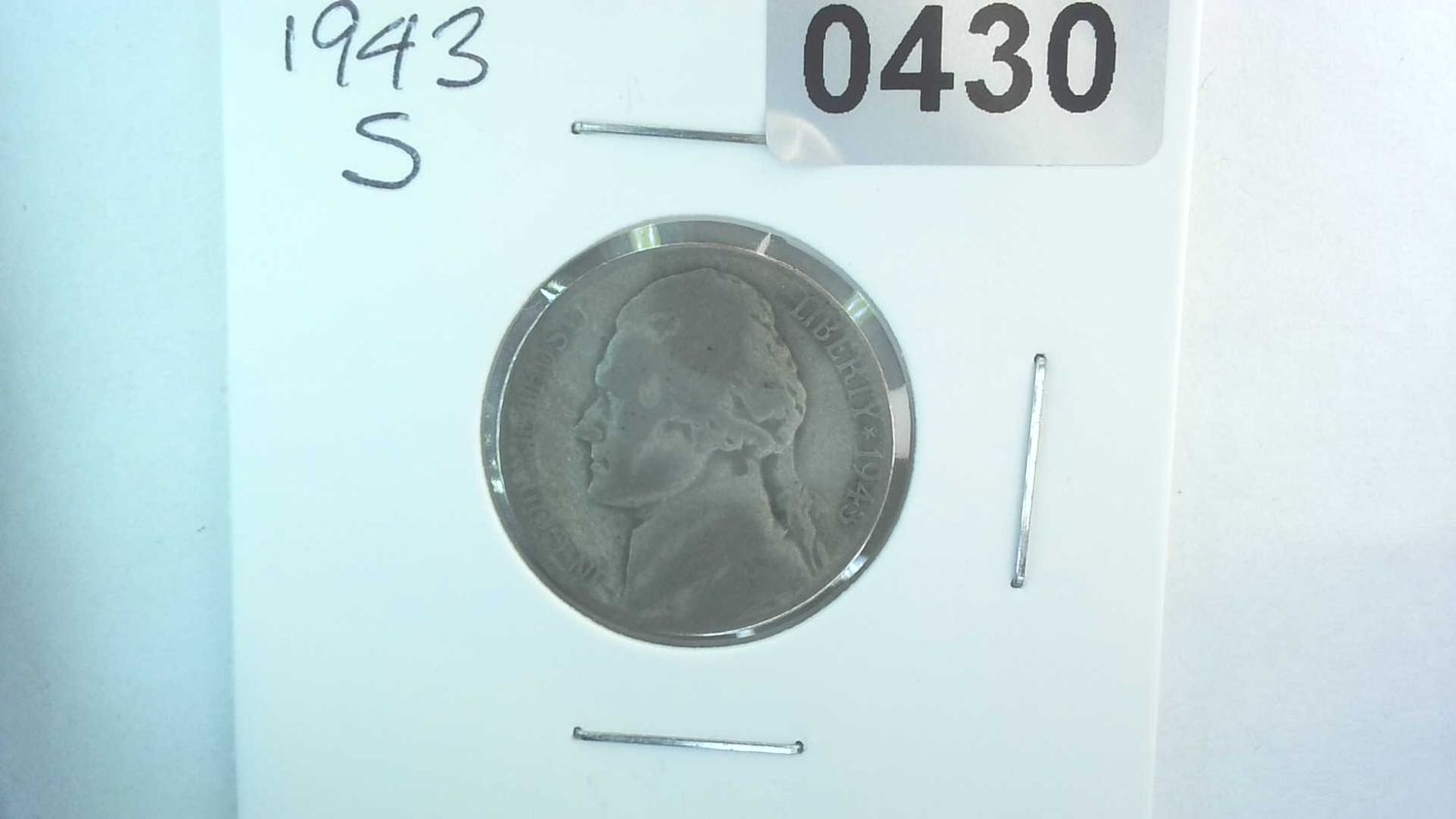 1943-S US 5 Cent Jefferson War Nickel 35% Silver