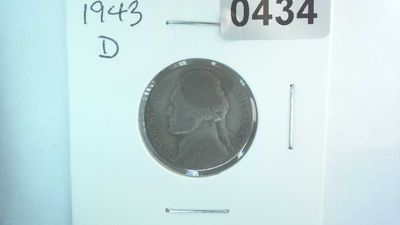 1943-D US 5 Cent Jefferson War Nickel 35% Silver