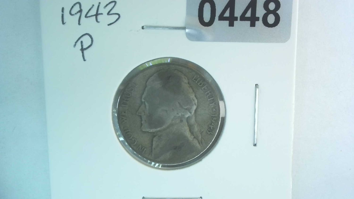 1943-P US 5 Cent Jefferson War Nickel 35% Silver