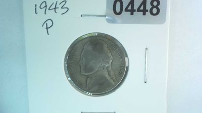 1943-P US 5 Cent Jefferson War Nickel 35% Silver