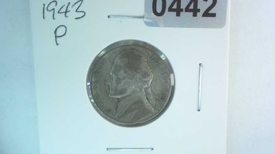 1943-P US 5 Cent Jefferson War Nickel 35% Silver