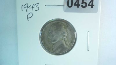 1943-P US 5 Cent Jefferson War Nickel 35% Silver