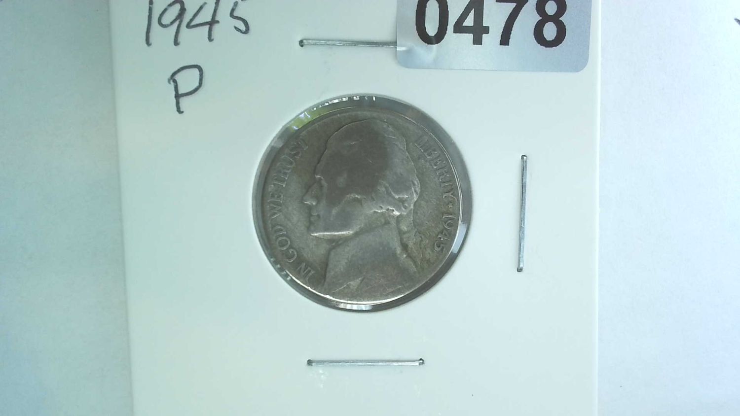 1945-P US 5 Cent Jefferson War Nickel 35% Silver