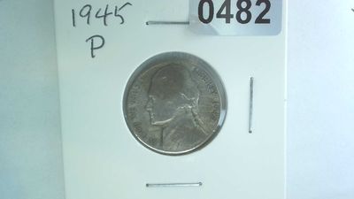 1945-P US 5 Cent Jefferson War Nickel 35% Silver