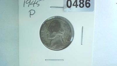 1945-P US 5 Cent Jefferson War Nickel 35% Silver