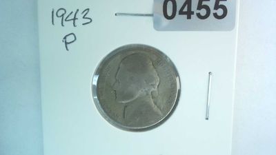 1943-P US 5 Cent Jefferson War Nickel 35% Silver