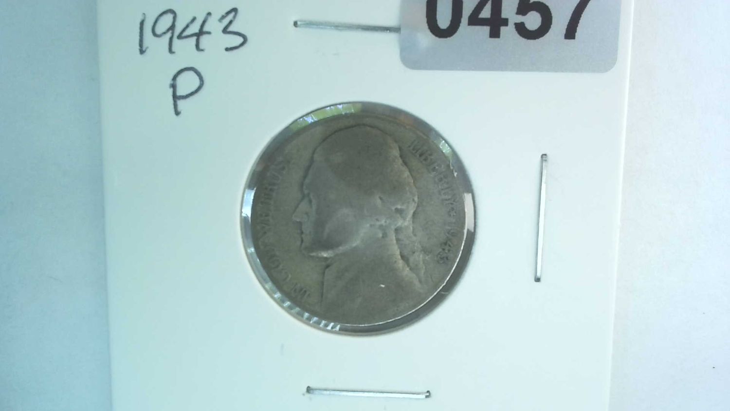 1943-P US 5 Cent Jefferson War Nickel 35% Silver