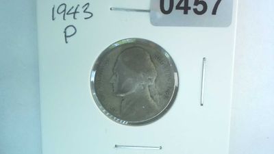 1943-P US 5 Cent Jefferson War Nickel 35% Silver