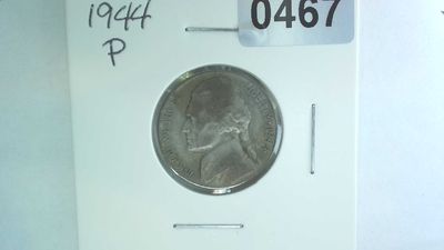 1944-P US 5 Cent Jefferson War Nickel 35% Silver