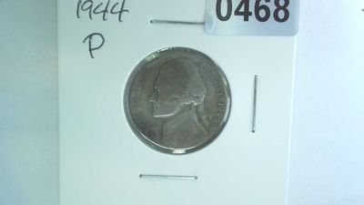 1944-P US 5 Cent Jefferson War Nickel 35% Silver