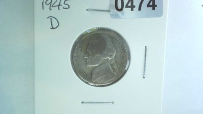 1945-D US 5 Cent Jefferson War Nickel 35% Silver