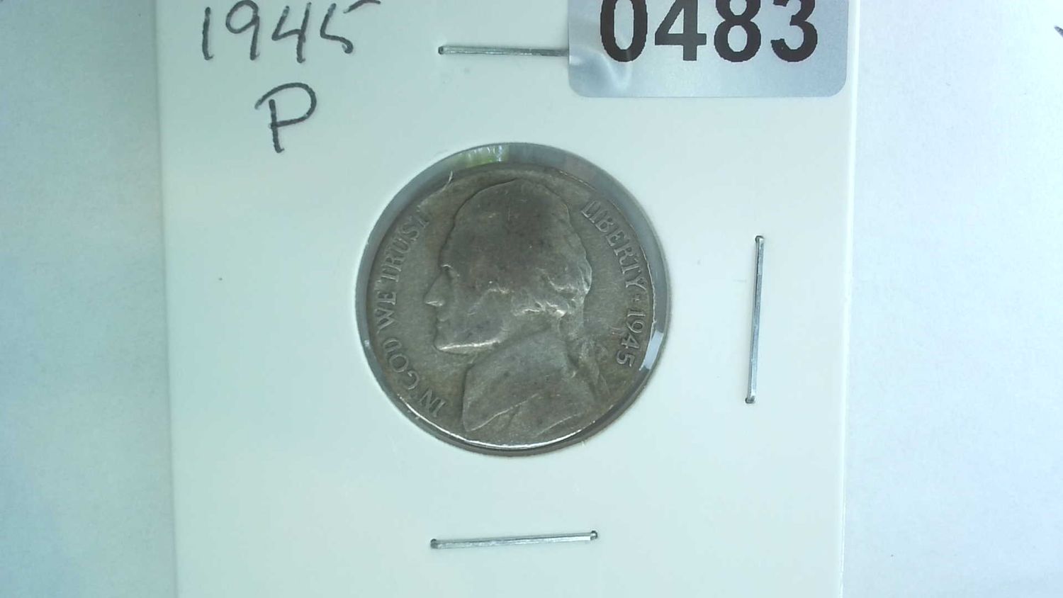 1945-P US 5 Cent Jefferson War Nickel 35% Silver