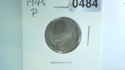 1945-P US 5 Cent Jefferson War Nickel 35% Silver