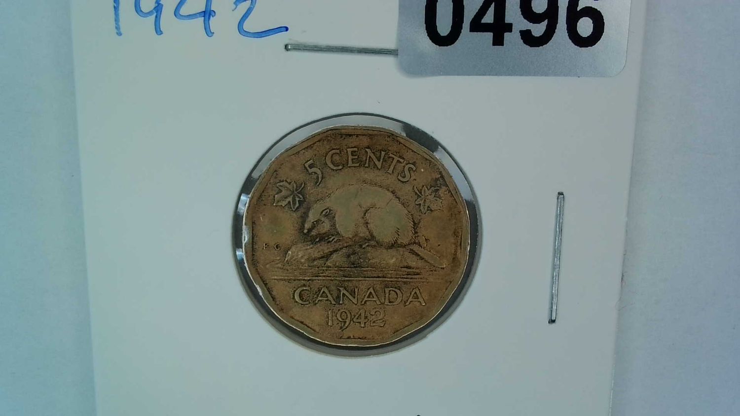 1942 Canada 5 Cent Tombac