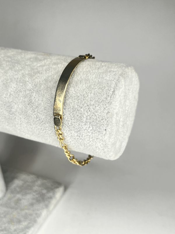 10k Gold Figaro Bracelet With Nameplate