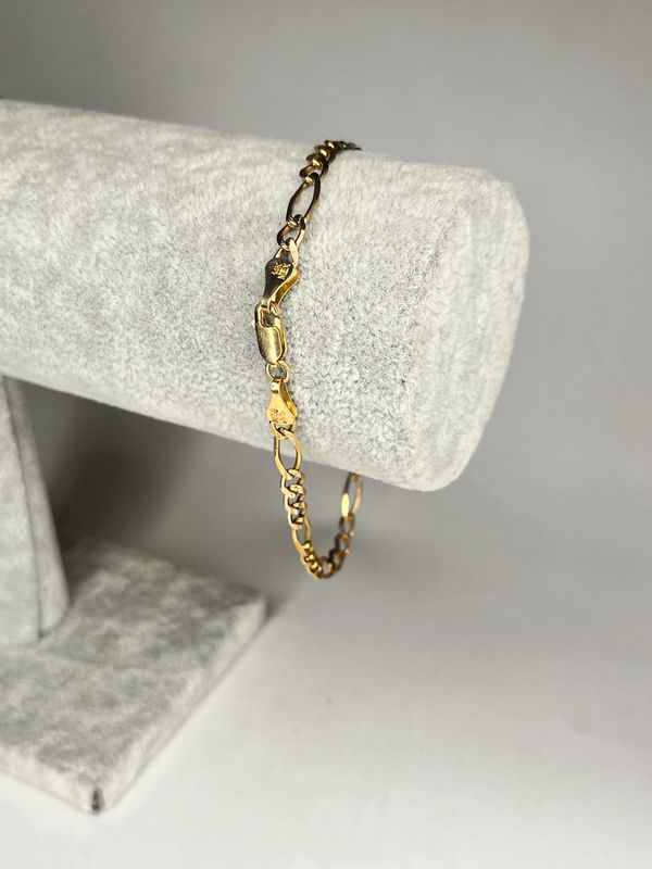 14k Rose Gold Figaro Bracelet