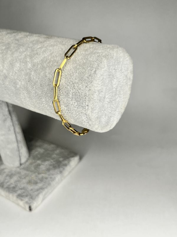 10k Gold Paper Clip Link Bracelet
